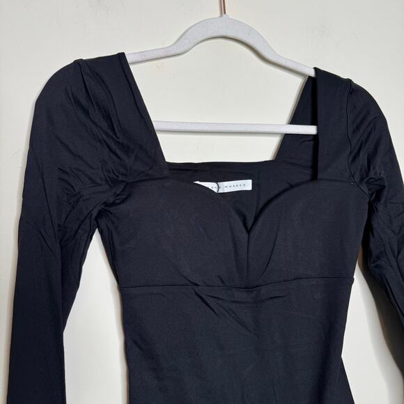 Susana Monaco Sweetheart Long Sleeve Top Black NWT Size Small - Picture 4 of 9